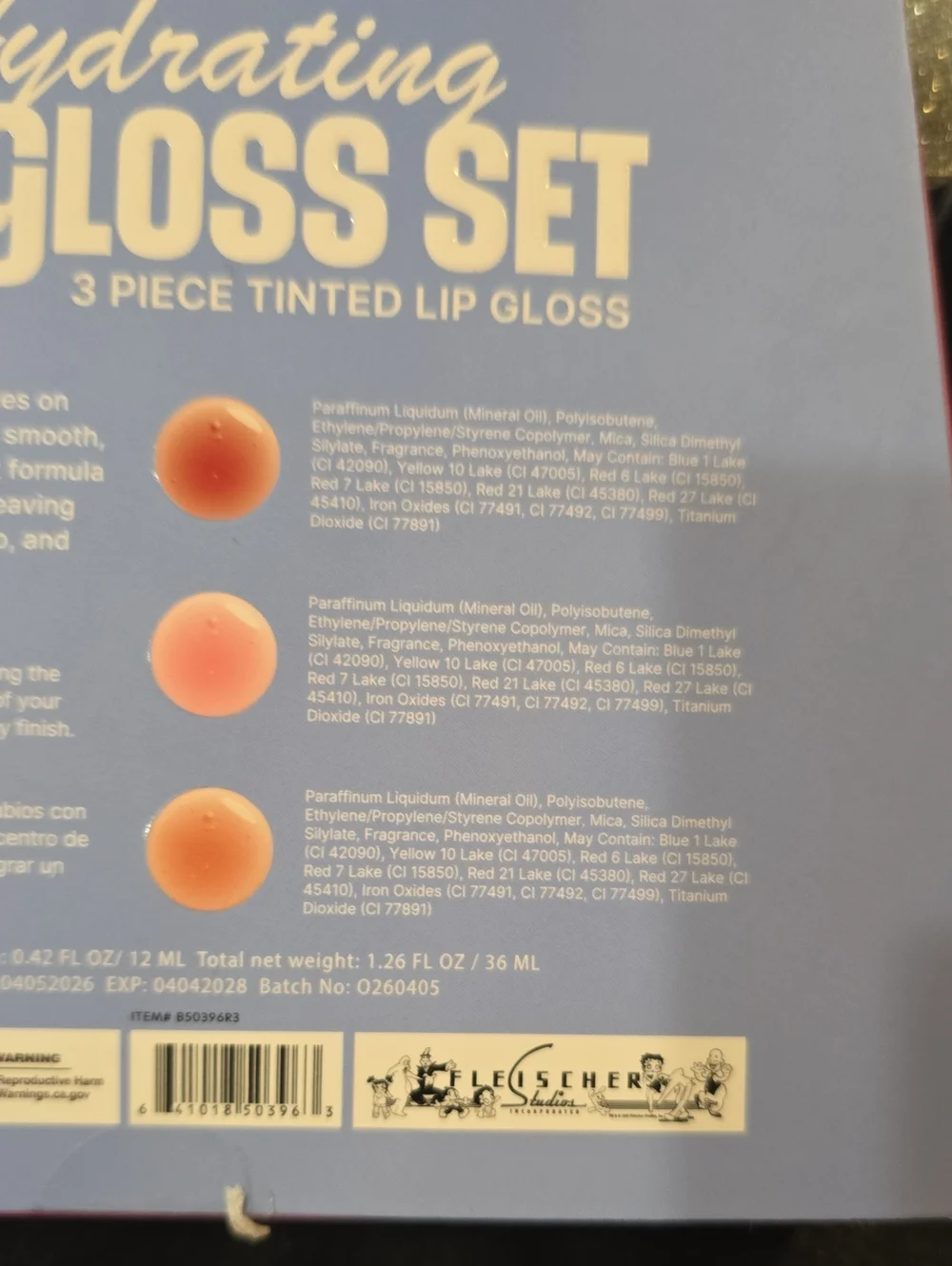 Celavi X Betty Boop 3-PC Tinted Hydrating Lip Gloss Set